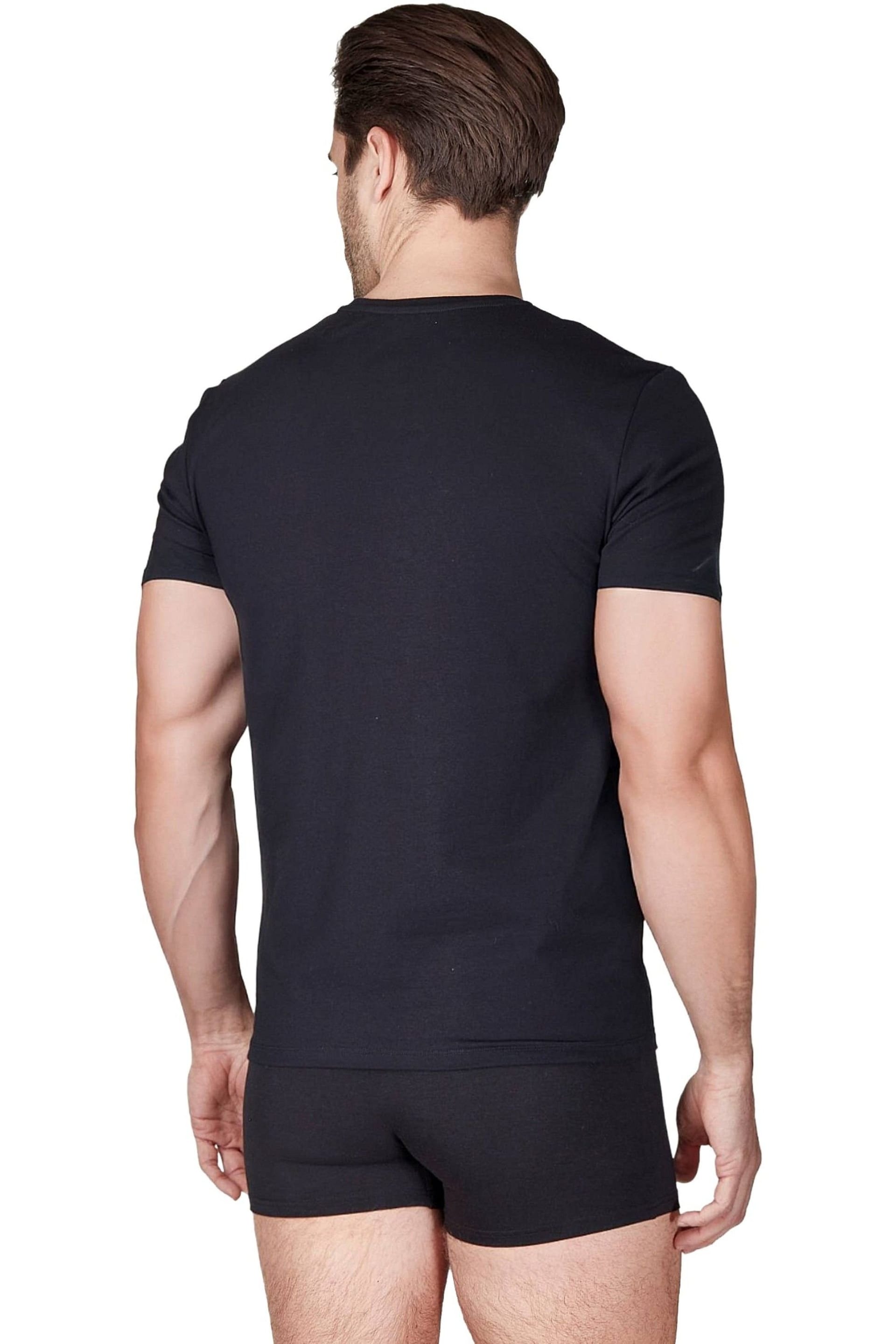 Haigman Haigman Men's Men's 2 Pack Cotton Stretch Short Sleeve T-Shirts in Black - 4
