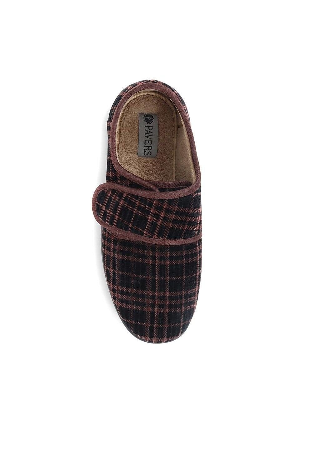 Pavers Pavers Men's Cosy Tartan Slippers in Brown - 4