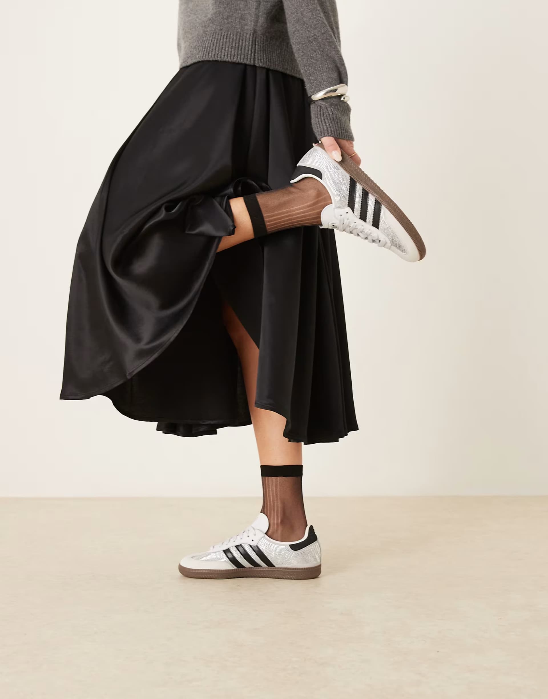 ASOS adidas Originals Samba OG rhinestone trainers in white and black 