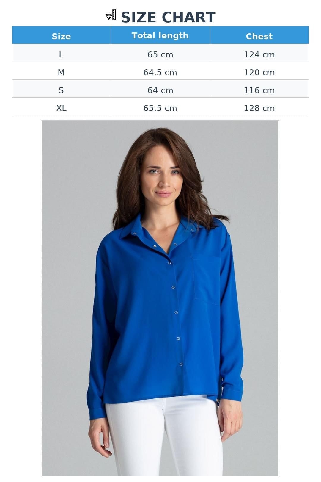 Love Lace Love Lace Women's Long Sleeve Button Up Shirt with Front Pocket Style 135871 in Blue - 4