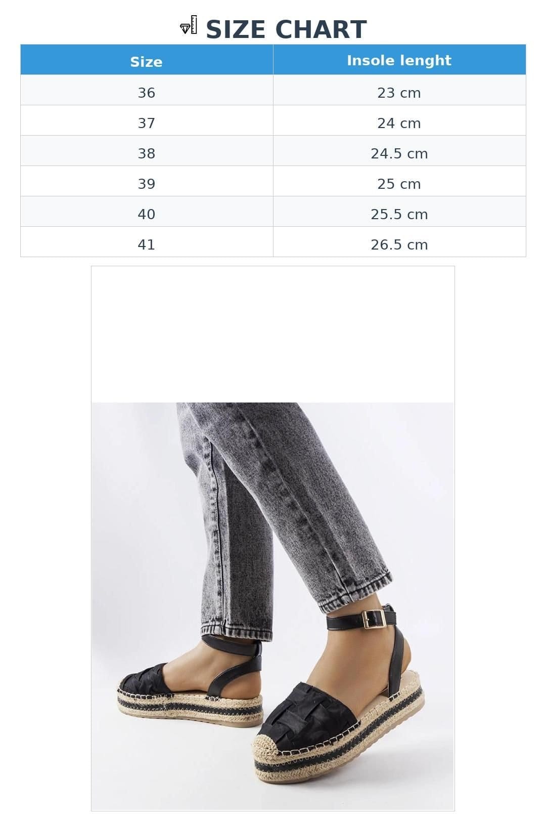 Love Lace Love Lace Women's Espadrille Platform Buckle Sandals with Brown Rubber Sole in Black - 4