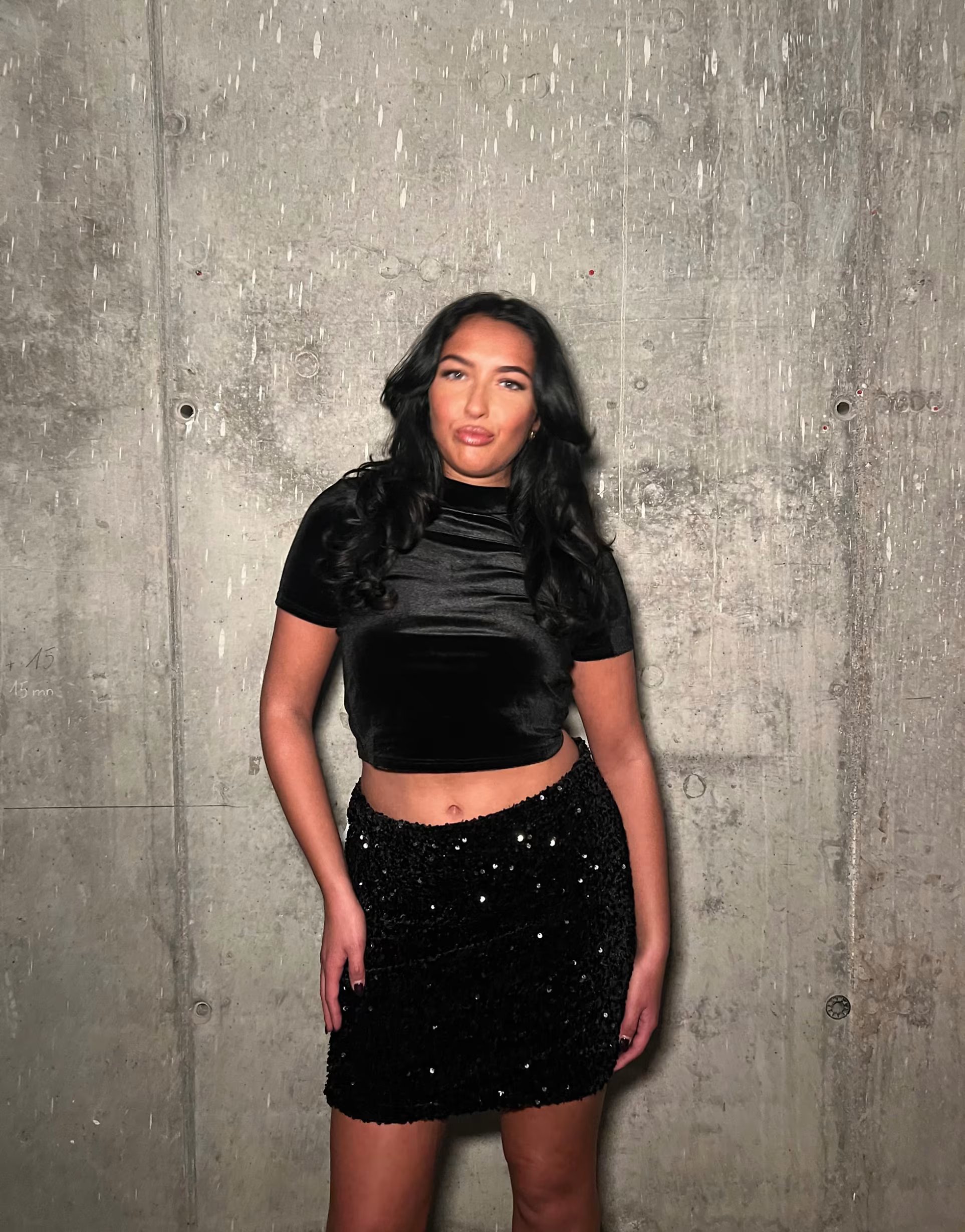 ASOS Glamorous Mini skirt in black sequin velvet - 1