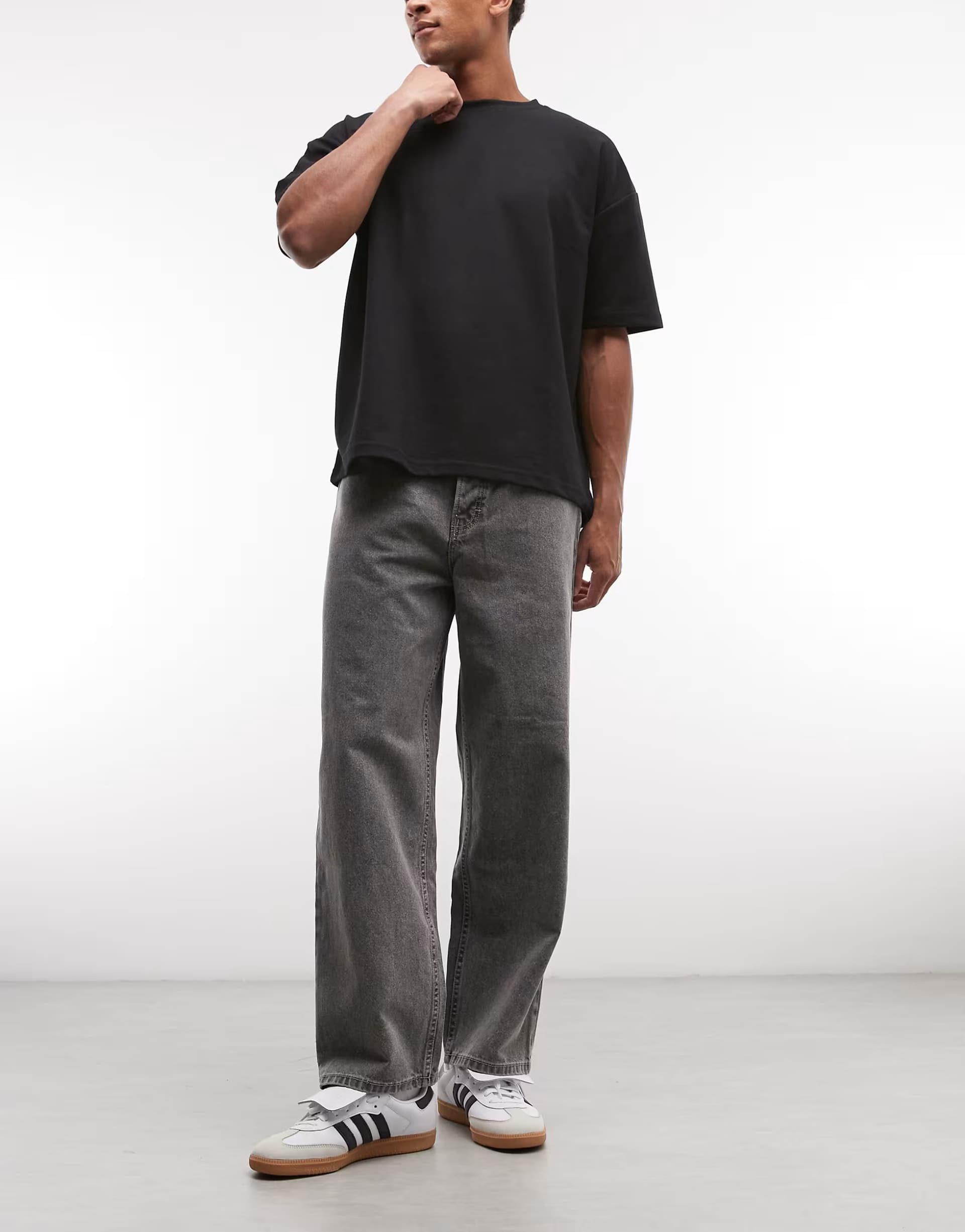 ASOS Element denim baggy jeans in mid grey