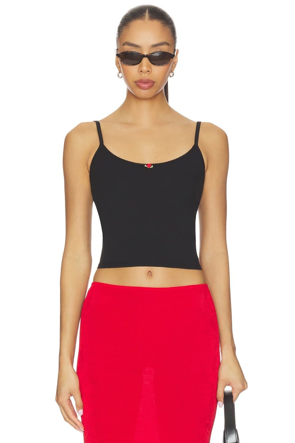 revolve Revolve Scoop Back Crop Cami Top in Onyx