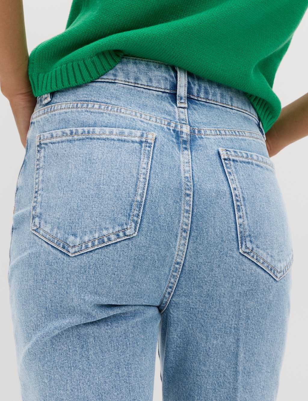 Marks & Spencer M&S High Waisted Kickflare Cropped Jeans Medium Indigo - 4