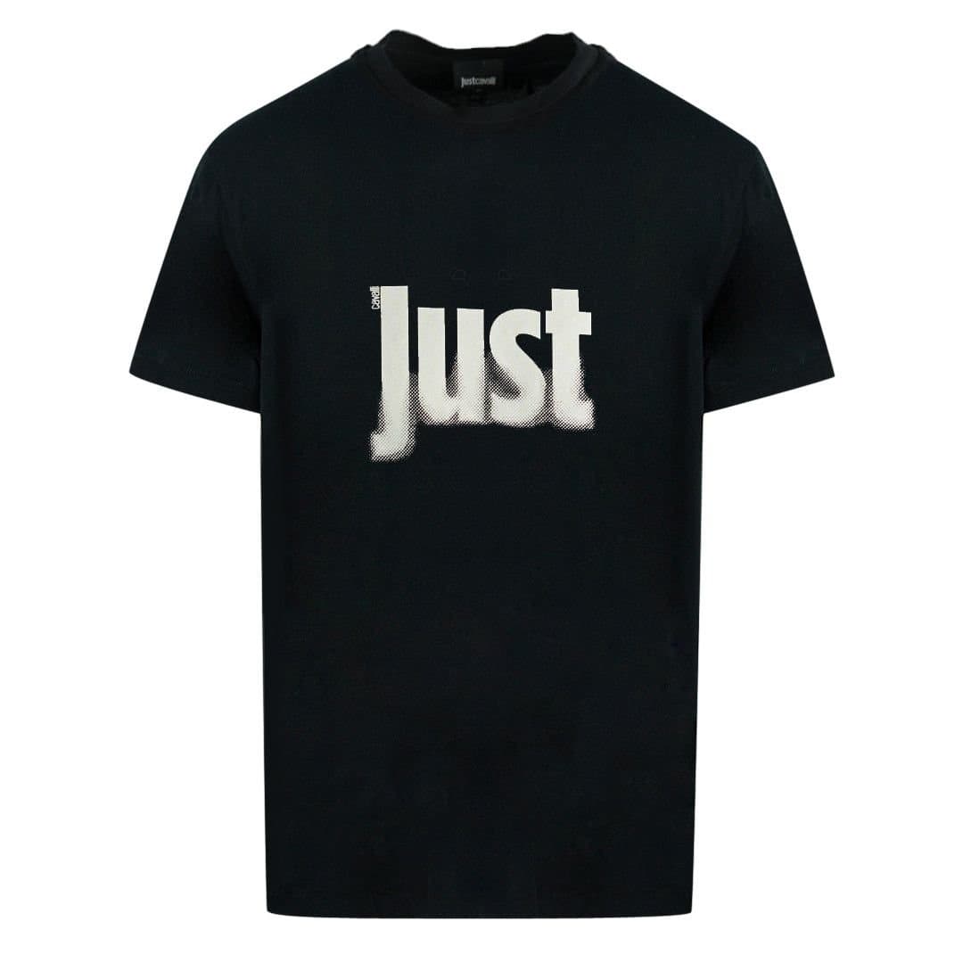 Just Cavalli Just Cavalli Men's Fading Logo Black T-Shirt
