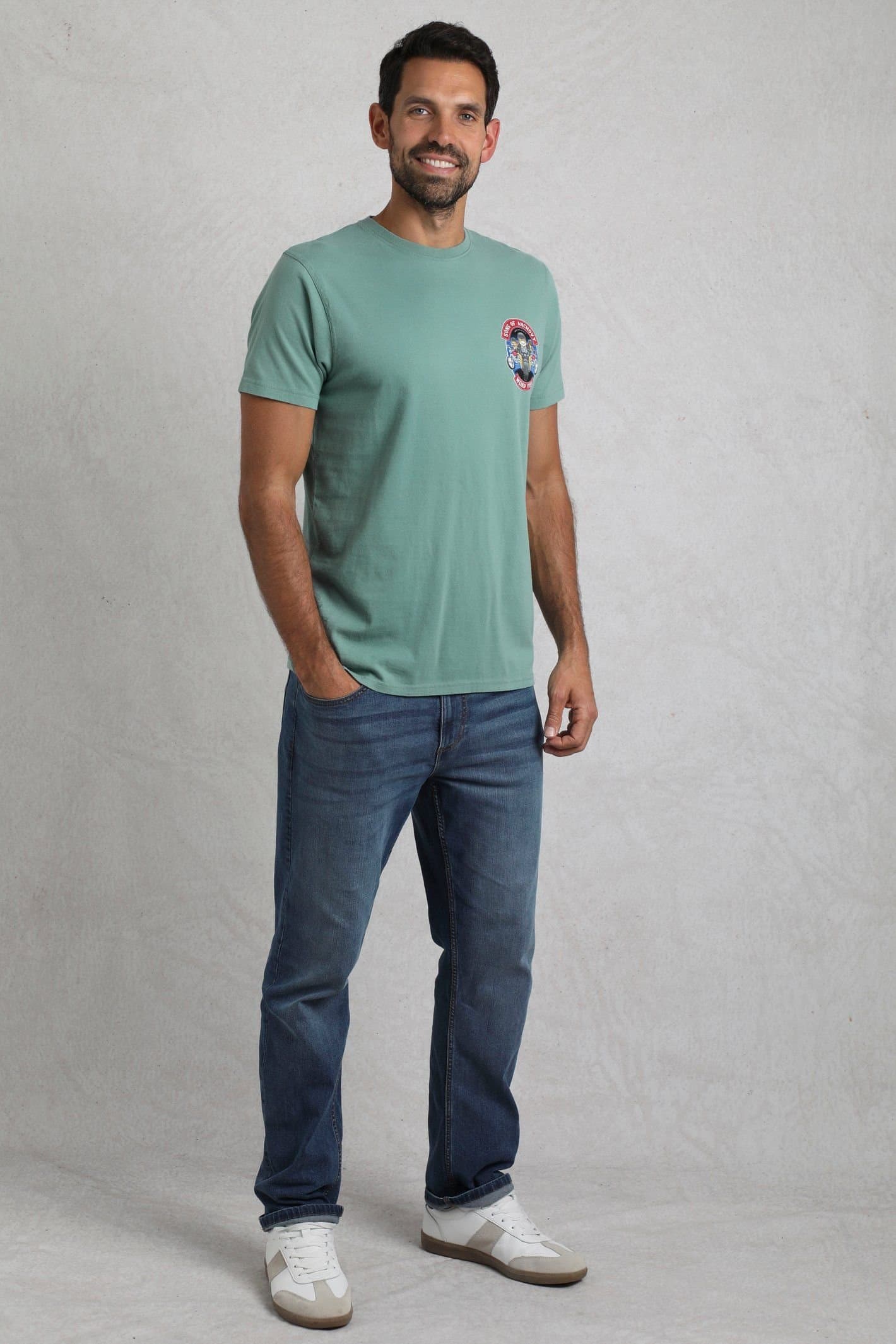 Weird Fish Weird Fish Men's Sons of Anchovy Artist T-Shirt in Duck Egg Blue