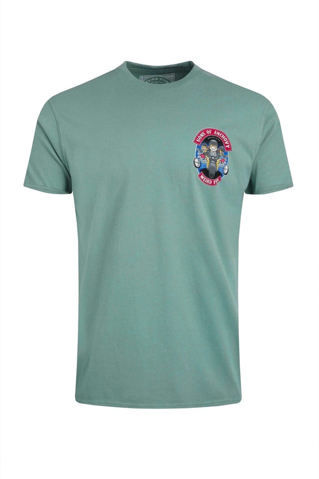 Weird Fish Weird Fish Men's Sons of Anchovy Artist T-Shirt in Duck Egg Blue - 2