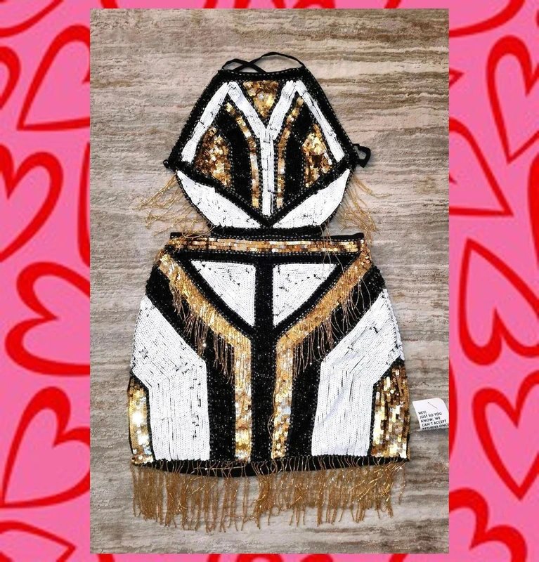 ASOS brand new asos edition sequin fringe mini dress black gold size 12 14 party ball - 1