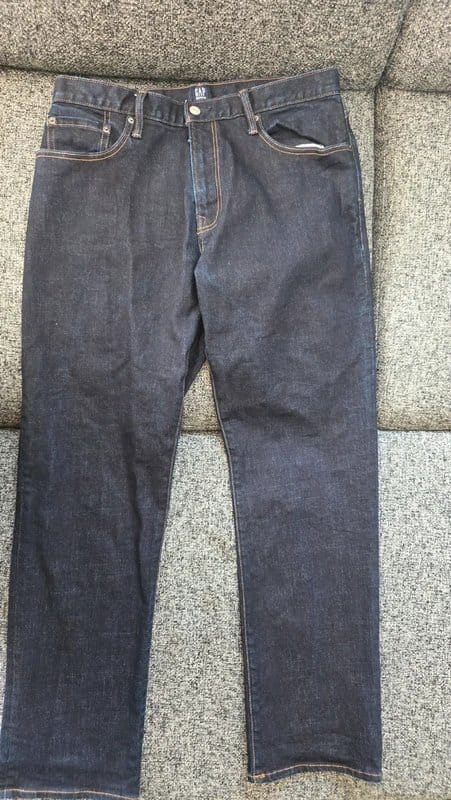 GAP gap dark wash straight leg jeans stretch denim w33 l32(4601) - 1