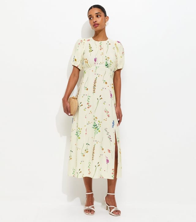 New Look Women's Cream Botanical Floral Print Midi Dress New Look - 3