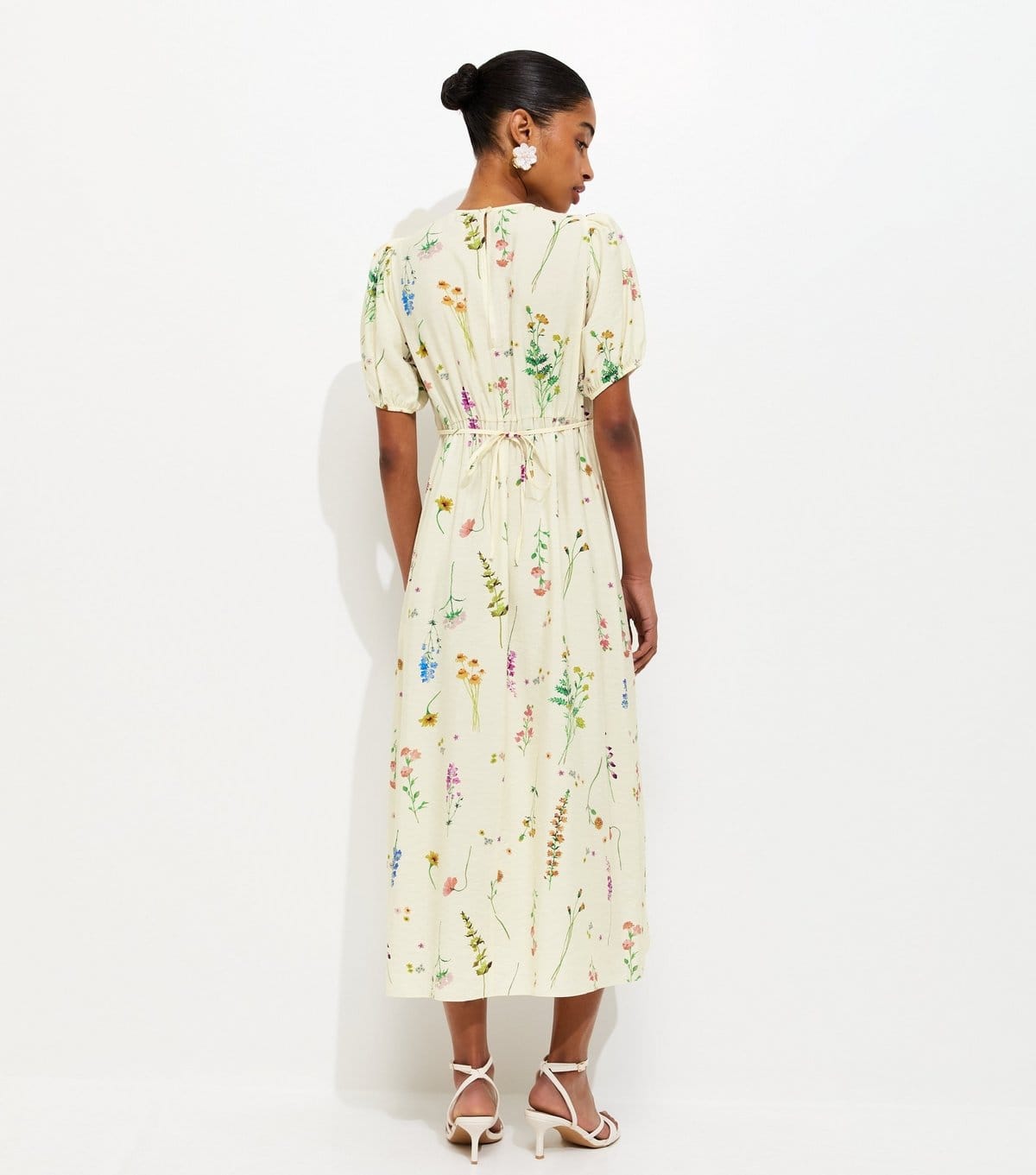 New Look Women's Cream Botanical Floral Print Midi Dress New Look - 4