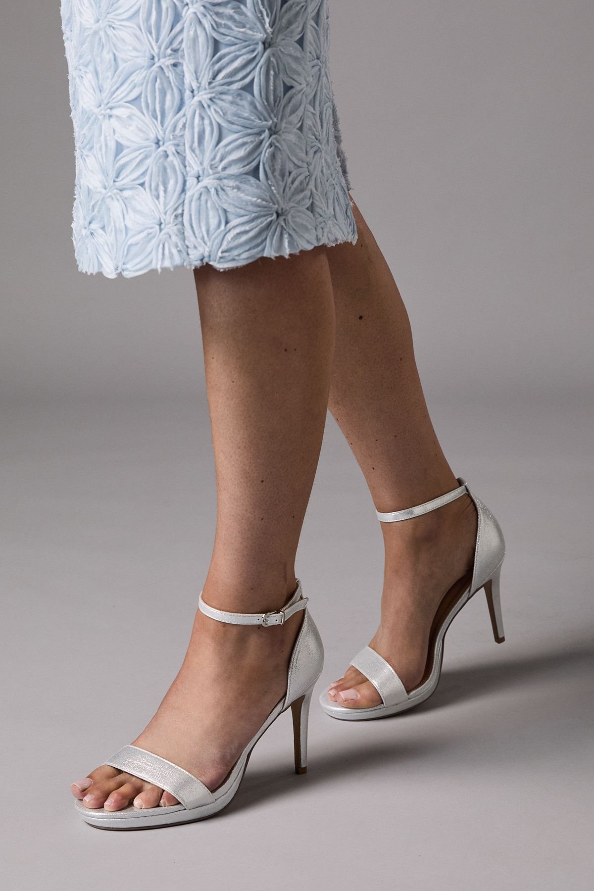 Coast Coast Women's Talia Metallic Textile Platform High Heel Sandals in Silver - 2