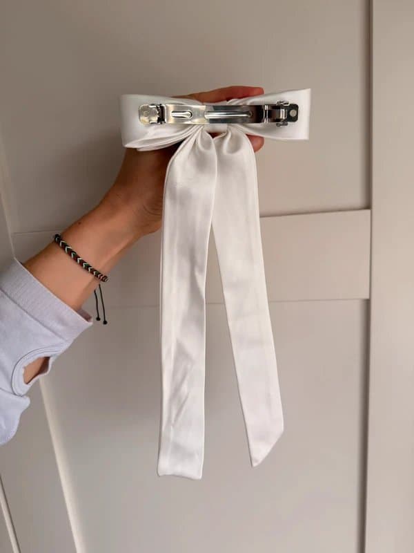 ASOS White satin hair bow asos