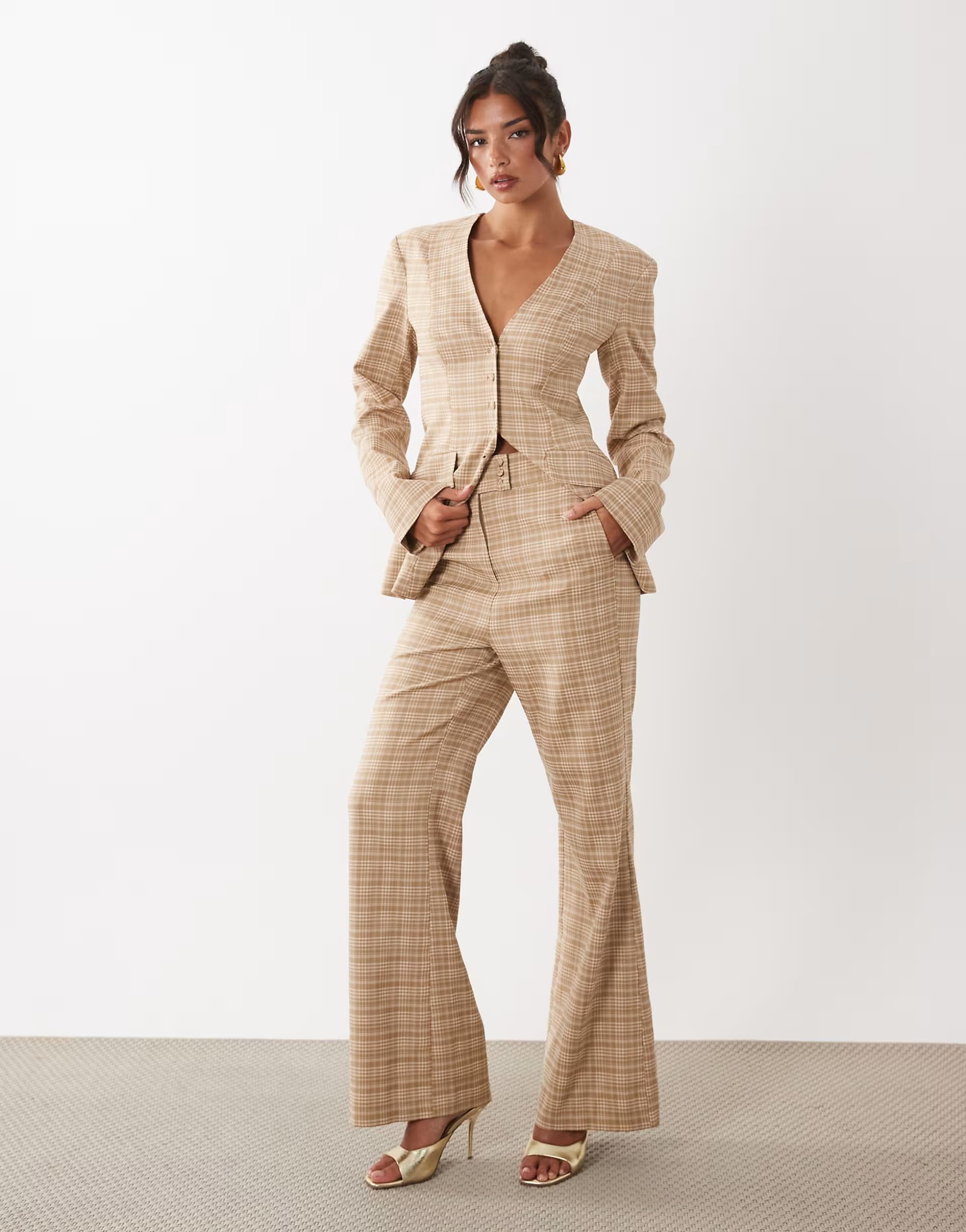 ASOS ASOS LUXE co-ord tailored check trouser