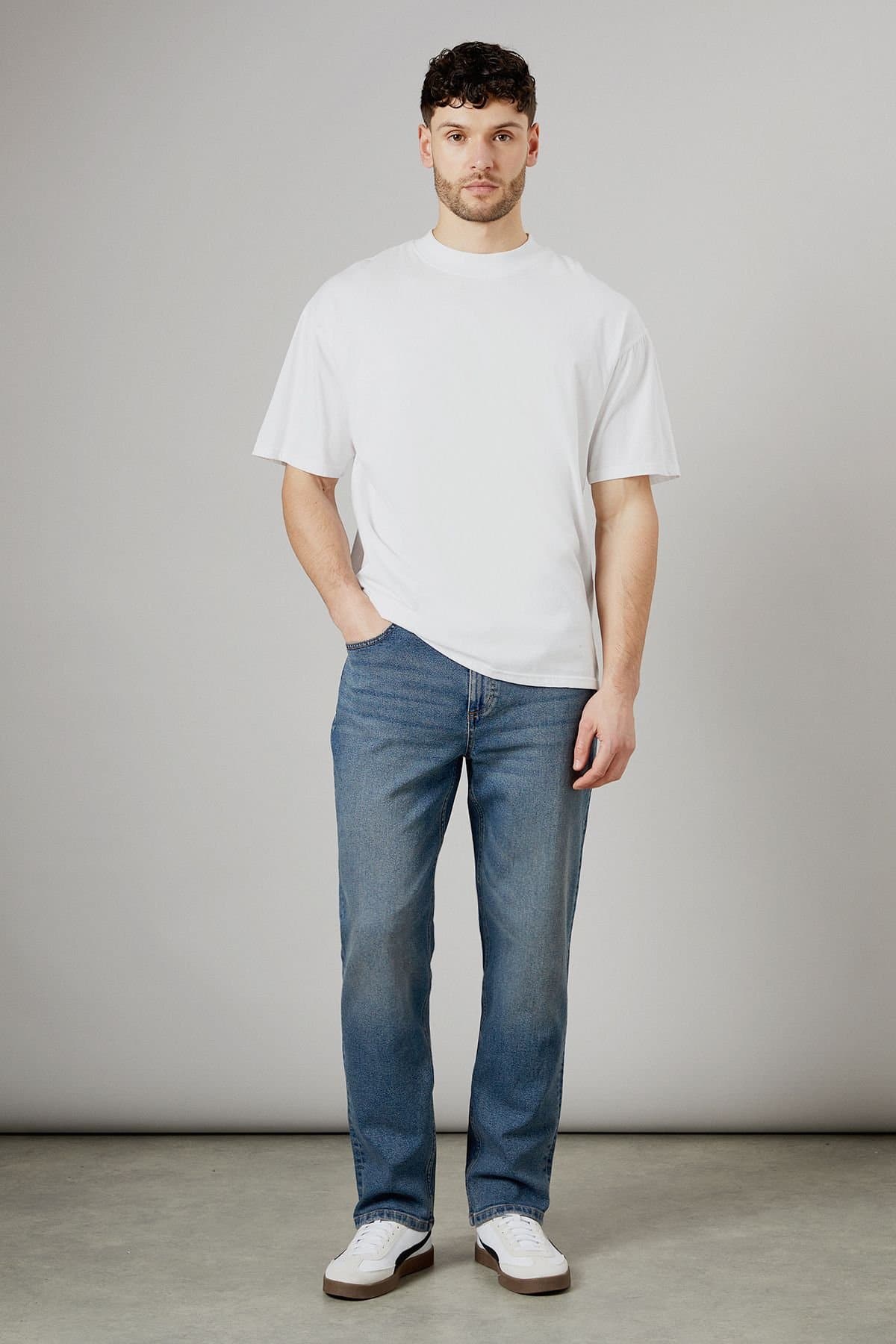 Burton Burton Dark Blue Stretch Straight Fit Jeans