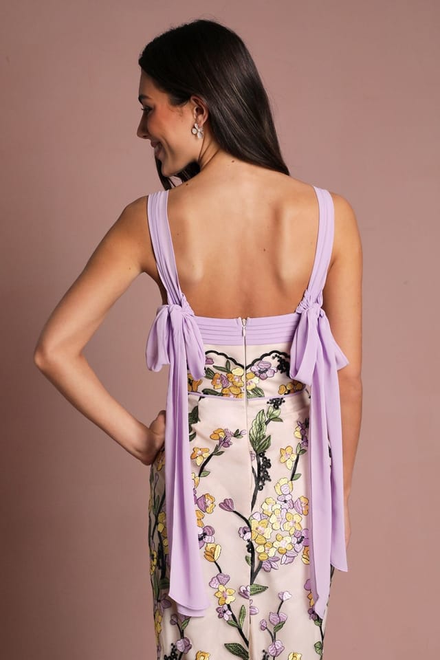 Coast Coast Women's Muse Floral Column Midi Dress in Nude - 2