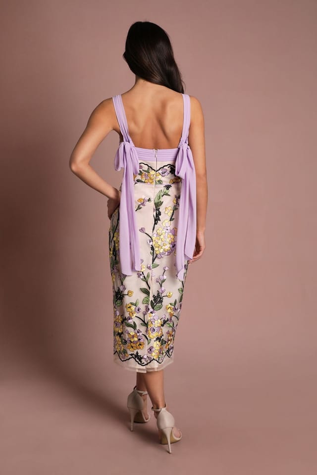 Coast Coast Women's Muse Floral Column Midi Dress in Nude - 3