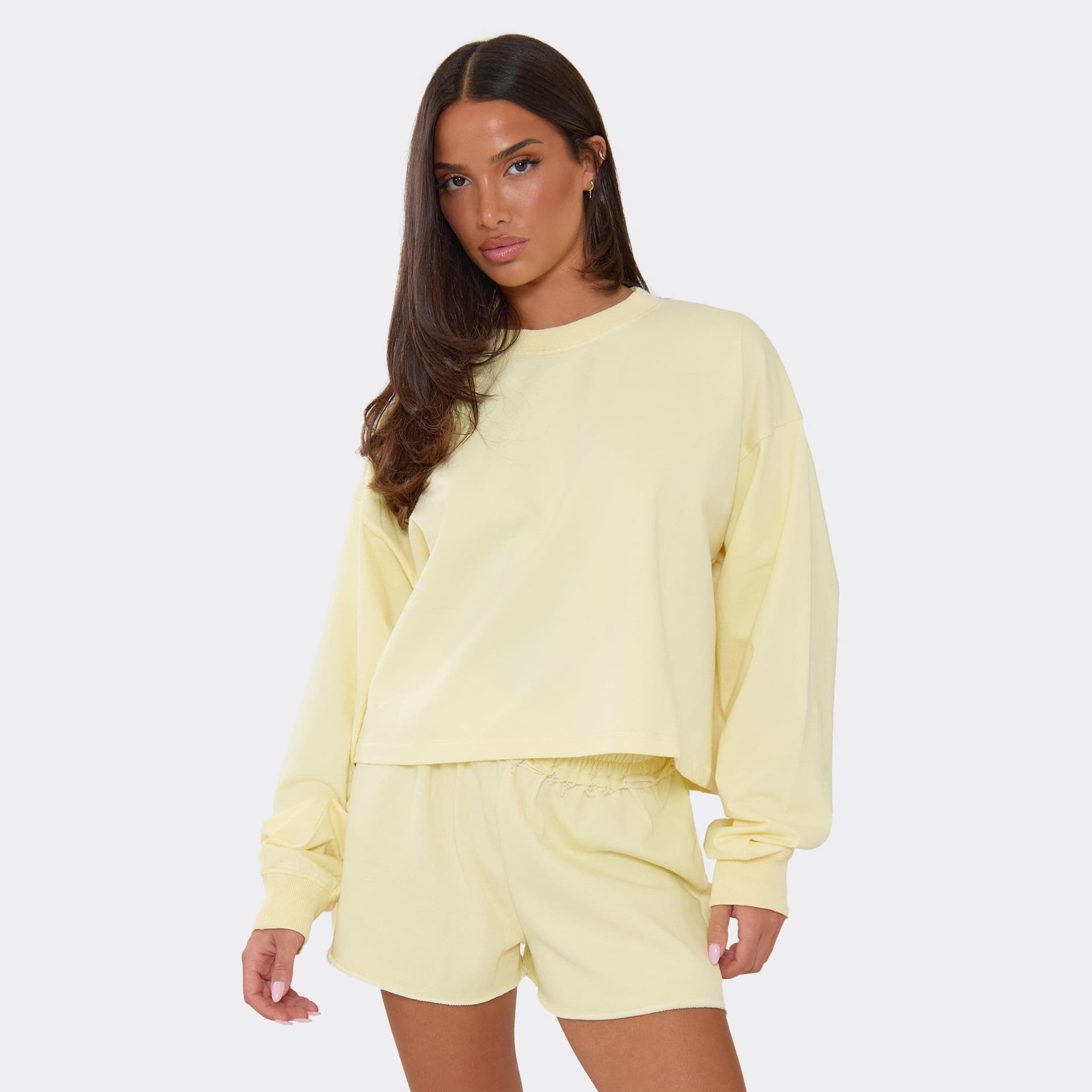 EGO Long Sleeve Oversized Sweatshirt In Lemon, Women's Size UK 6