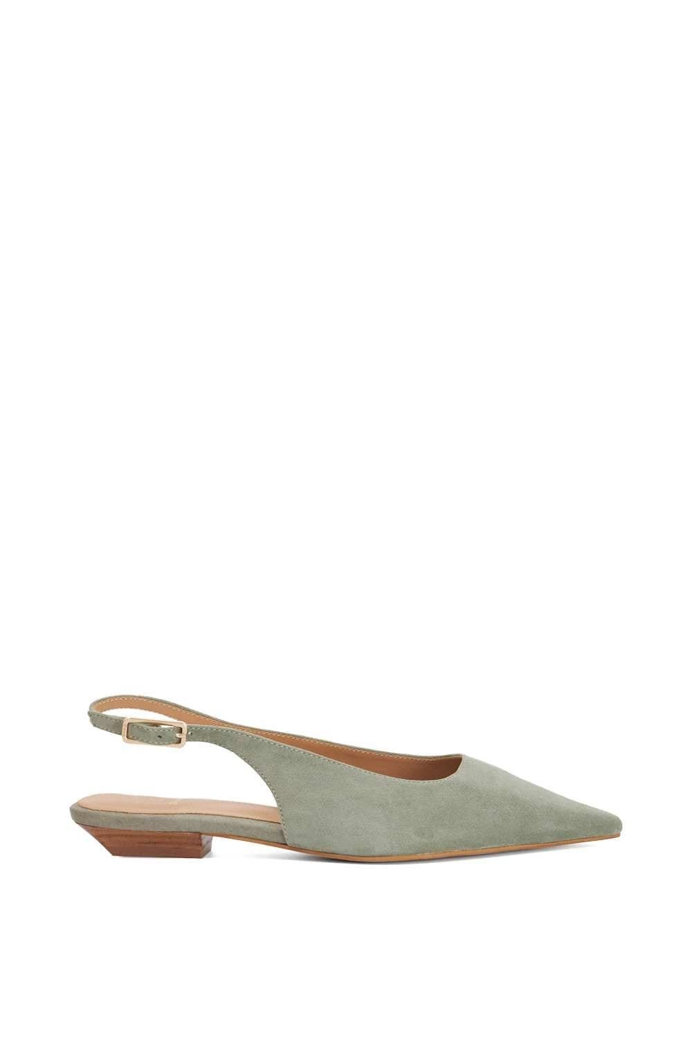 Dune London Dune London Women's 'Hostess' Suede Ballet Pumps in Green - 1