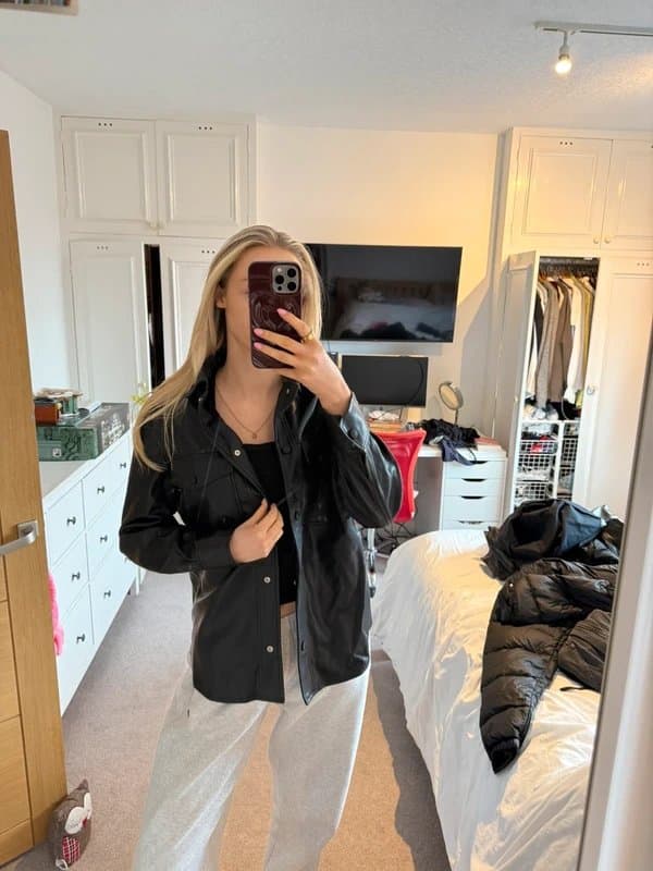 Bershka Bershka Leather Shacket