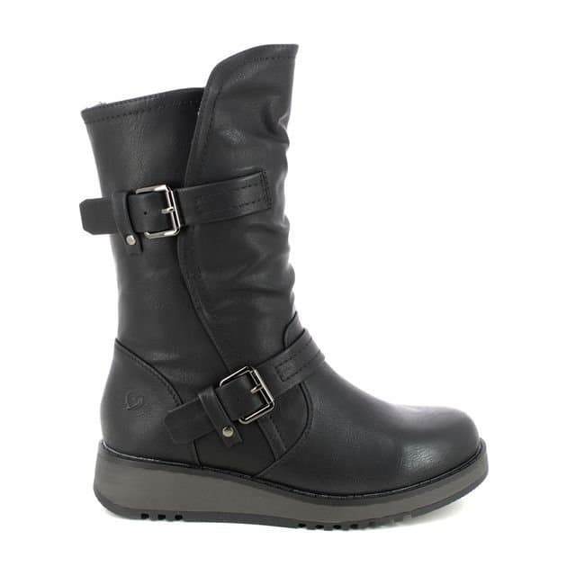Heavenly Feet Heavenly Feet Women's HANNAH4 Mid Calf Side Zip Boots in Black