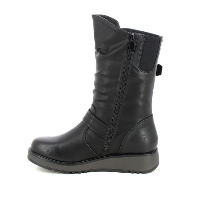 Heavenly Feet Heavenly Feet Women's HANNAH4 Mid Calf Side Zip Boots in Black - 4