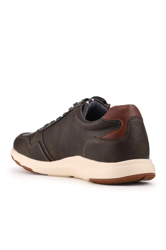 Pavers Pavers Men's Casual Zip & Lace Faux Leather Trainers in Khaki - 2