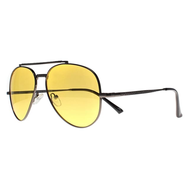 montana montana Men's Aviator Shiny Gunmetal Yellow Polarized MP185 in Grey - 2