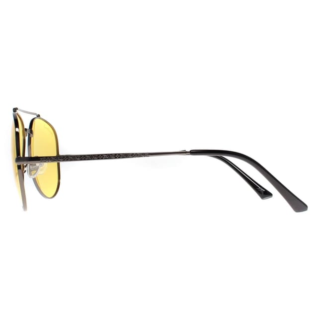 montana montana Men's Aviator Shiny Gunmetal Yellow Polarized MP185 in Grey - 3