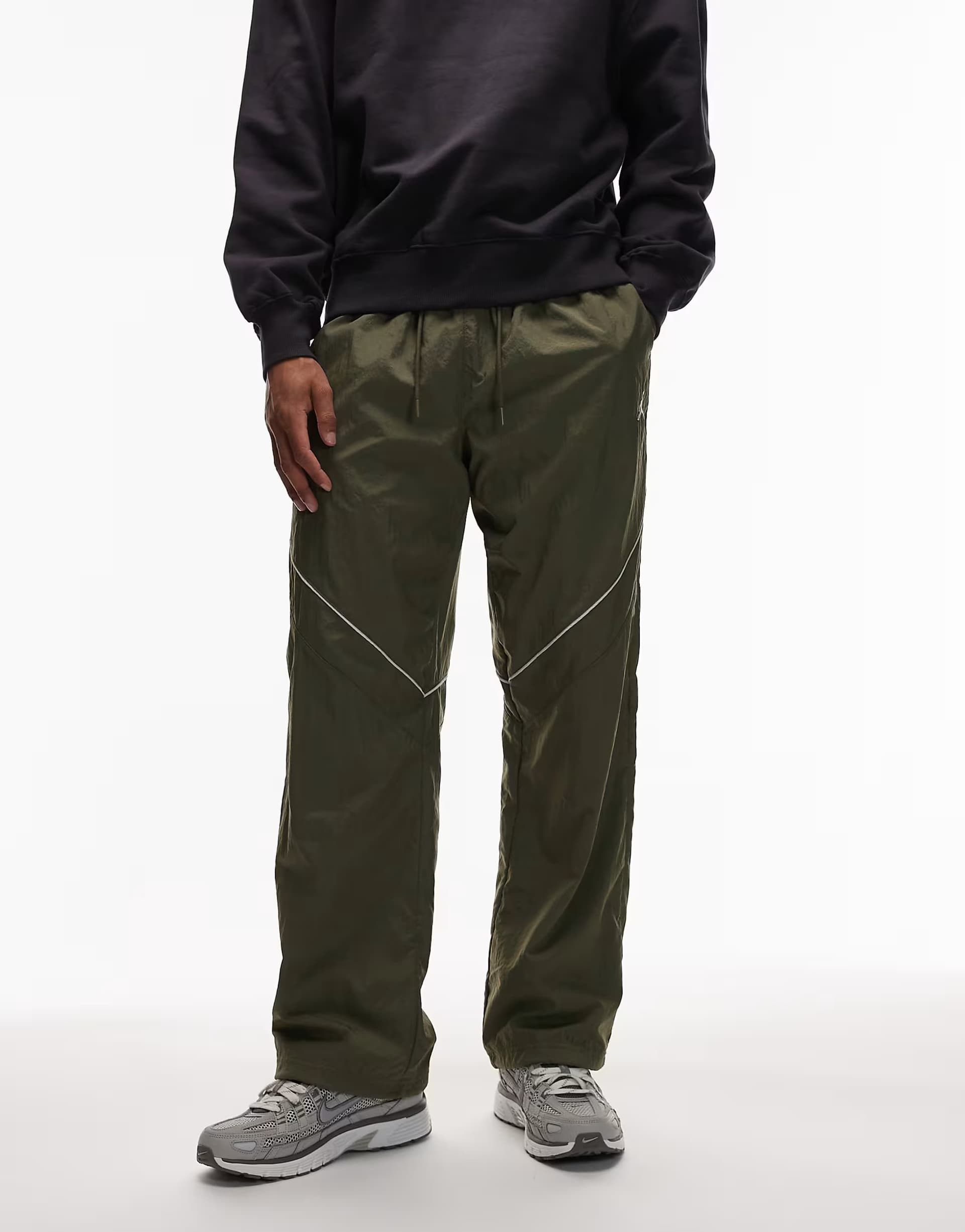 ASOS Jordan wide leg trousers in khaki