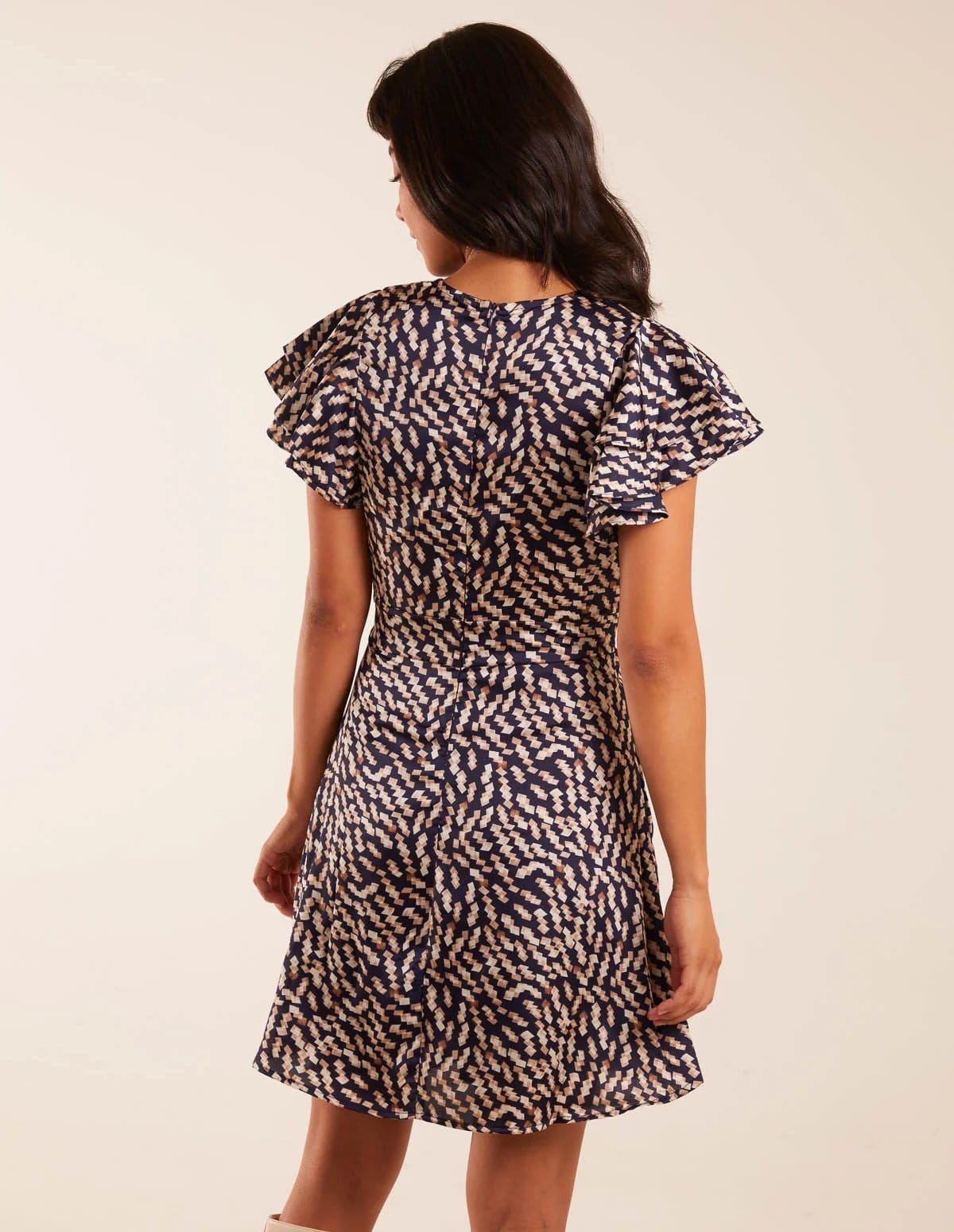 Blue Vanilla Wrap Ruffle Mini Dress - 4