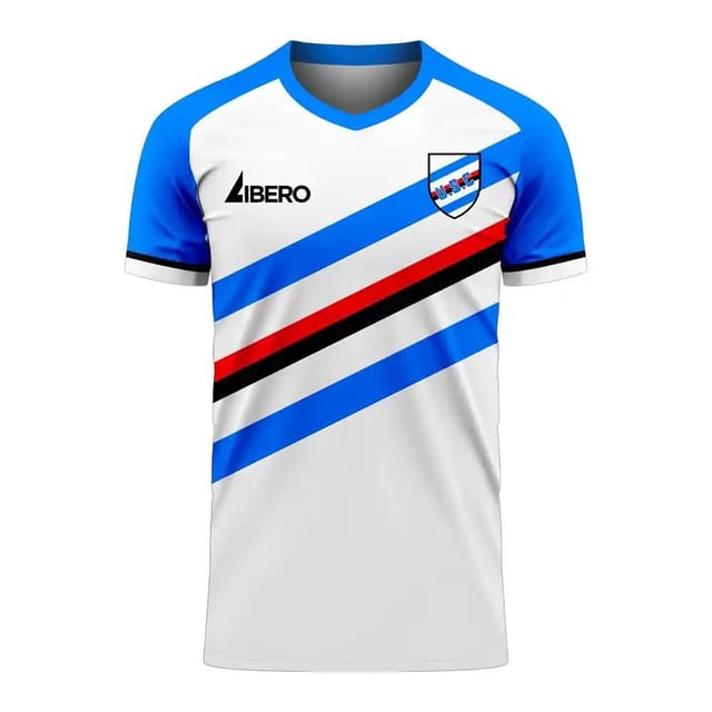 Sampdoria Sampdoria Men's Mens 2025 2026 Away Concept Football Kit Libero Your Name in White - 2