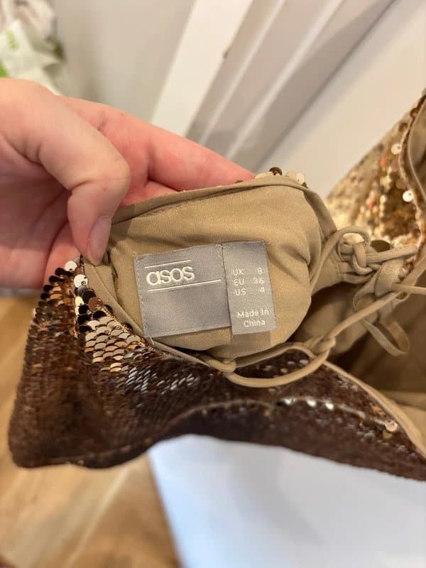 ASOS Asos gold sequin mini dress