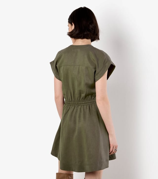 Apricot Women's Khaki Drawstring Waist Mini Dress Apricot New Look - 3