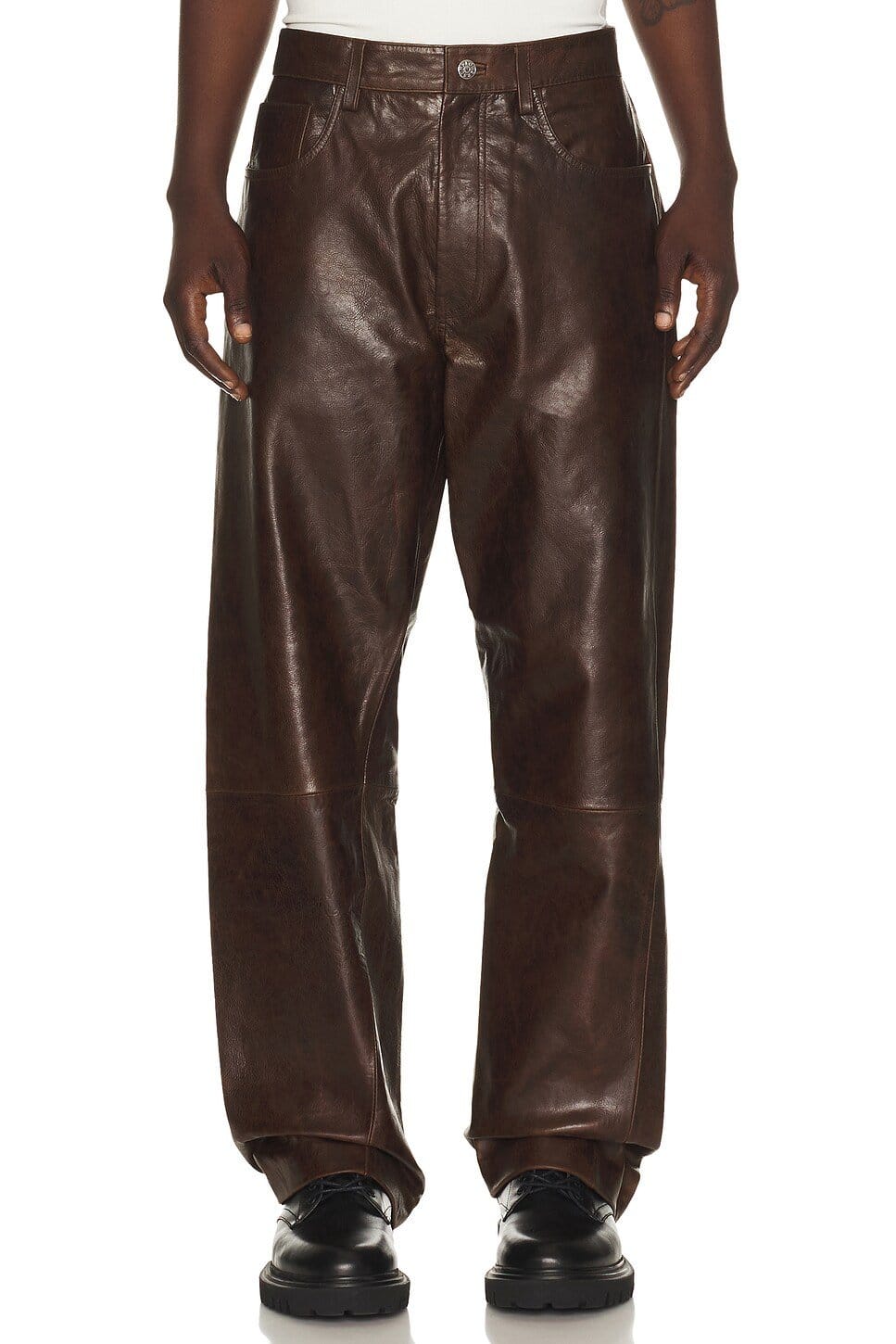 revolve Wide Twist Leather Pant - 1