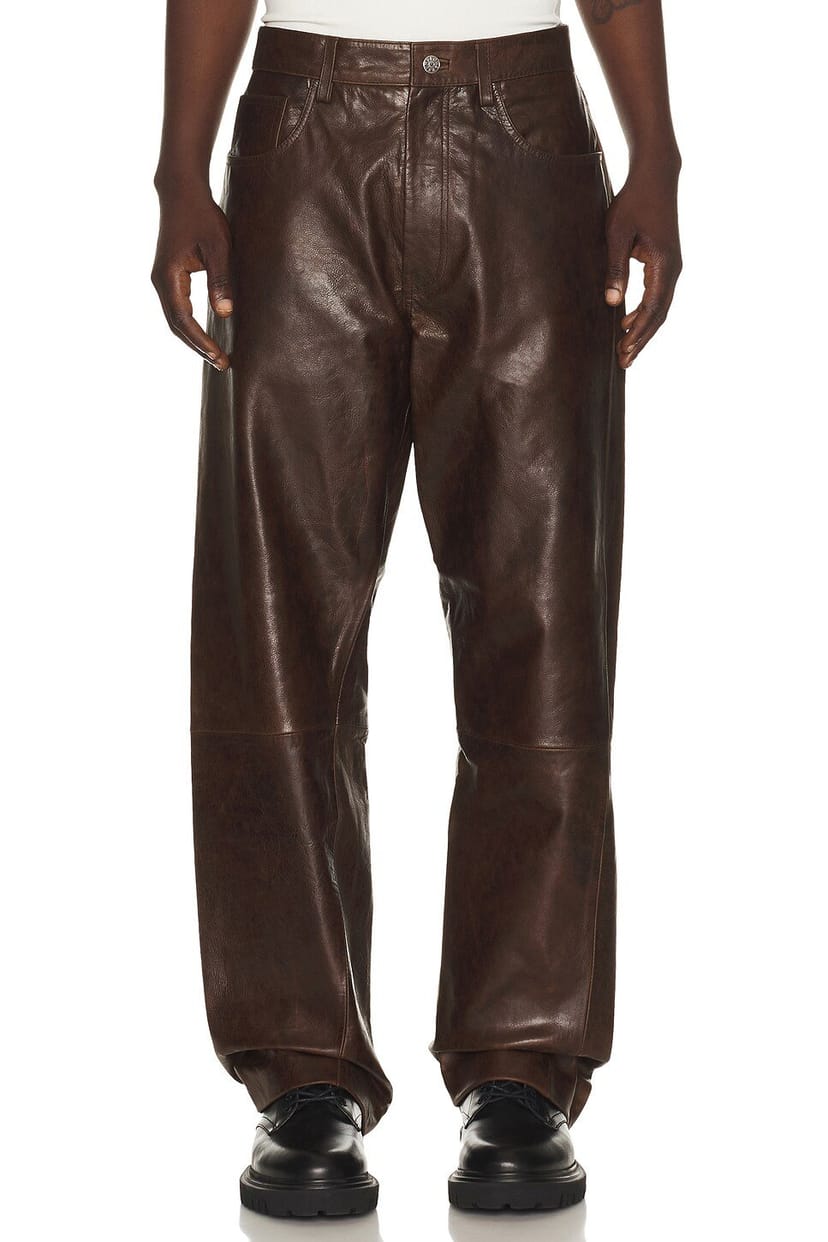 revolve Wide Twist Leather Pant - 1