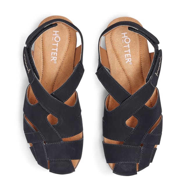 Hotter Hotter Women's Wide Fit 'Carpa' Closed-Toe Sandals in Black - 3