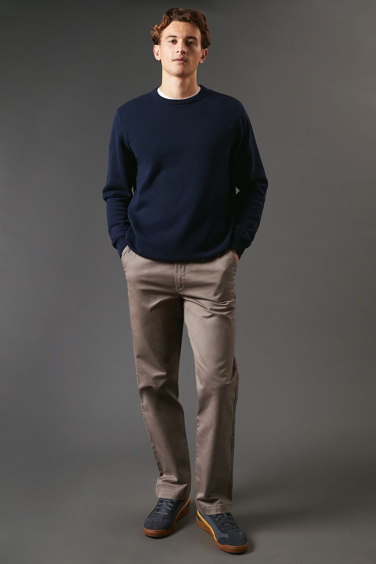 Maine Maine Men's Premium Chino Trousers in Taupe - 4