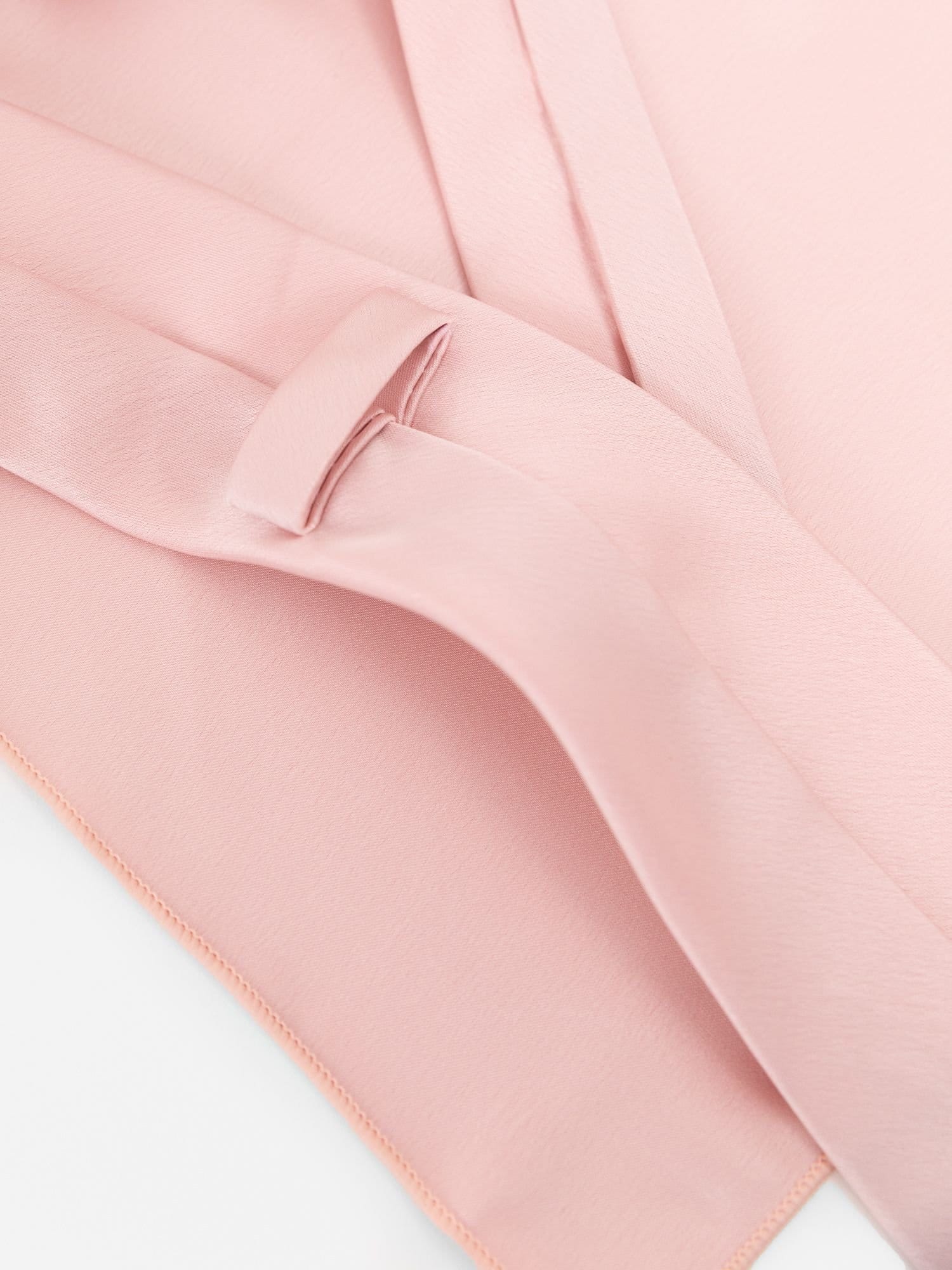 Maya Deluxe Maya Deluxe Men's Satin Tie Pocket Square Set in Pink - 4