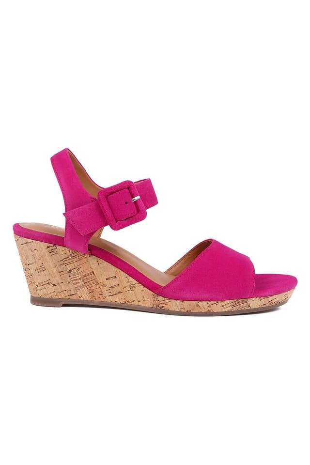 Jones Bootmaker Jones Bootmaker Women's Grazina Leather Wedges in Bright Pink - 2
