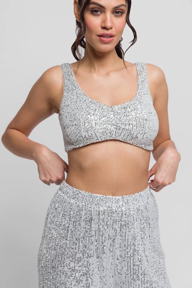 Jaded Rose Jaded Rose Women's Sali Sequin Pants. Dazzling & Versatile in Silver - 3