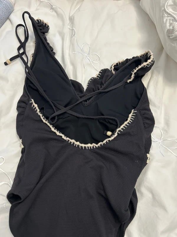 Never Fully Dressed Never fully dressed crochet trim swimsuit