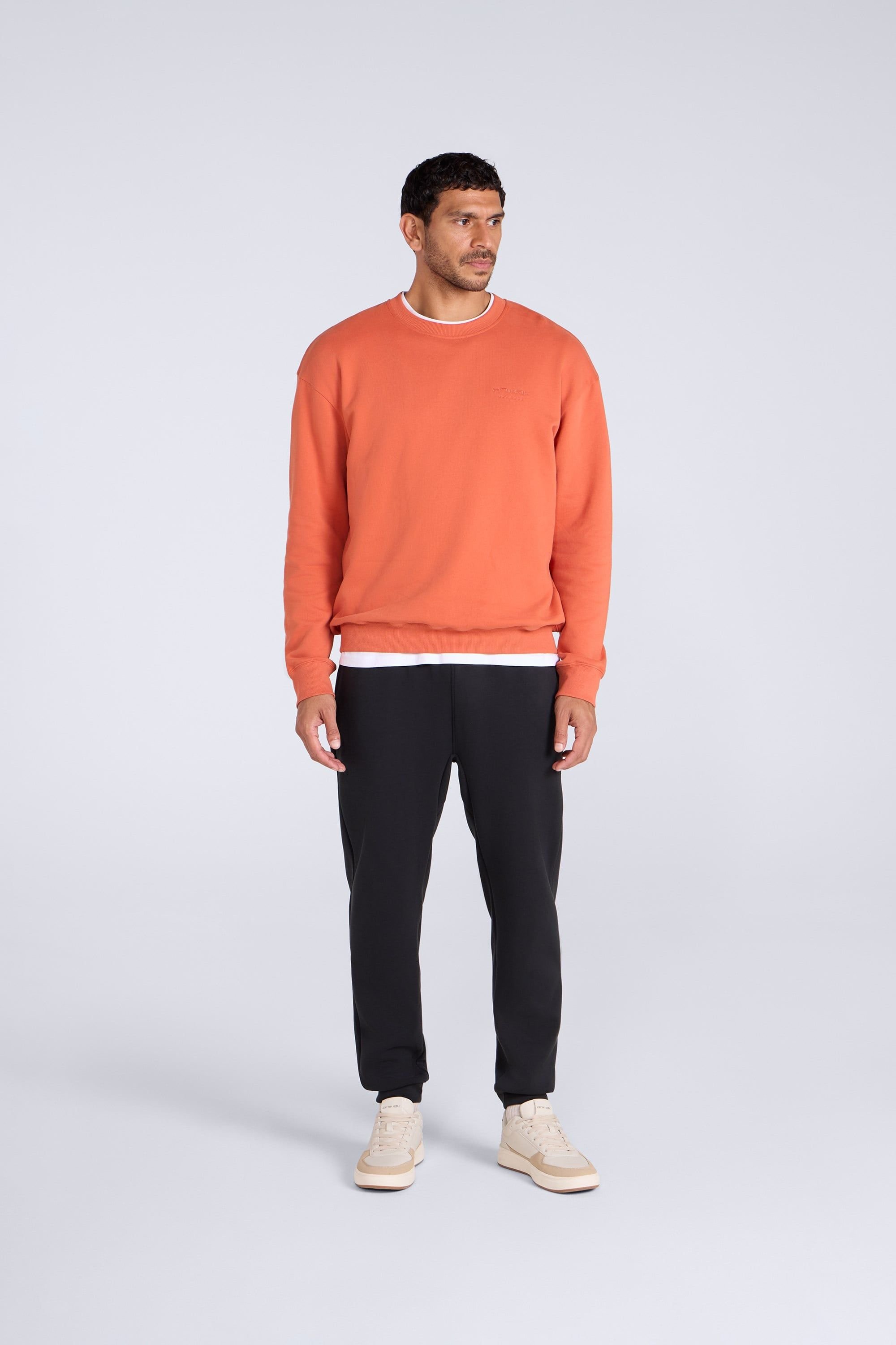 Animal Animal Men's 'Jonah' Ribbed Cuffs Cotton Drop Shoulder Sweatshirt in Terracotta - 2