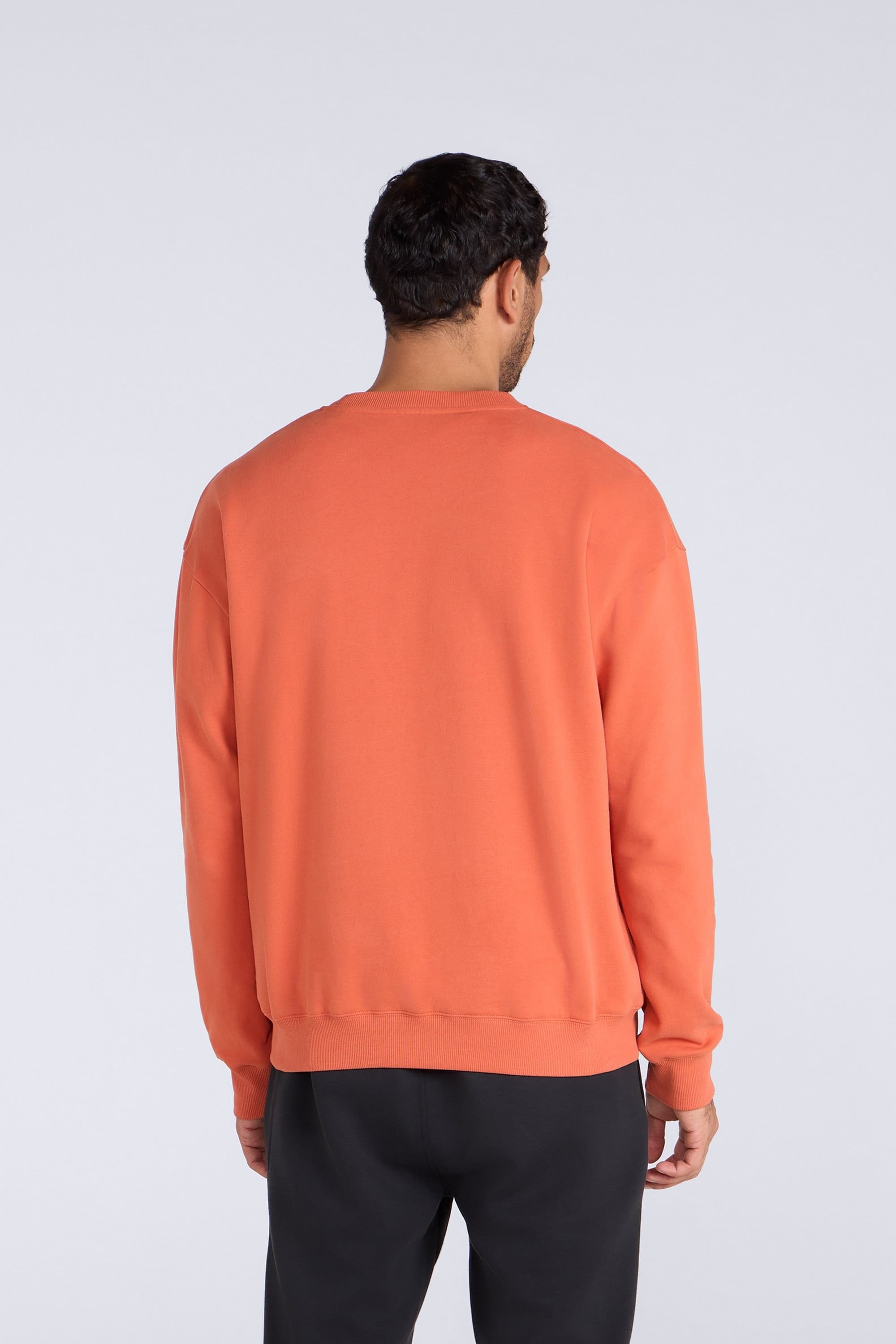 Animal Animal Men's 'Jonah' Ribbed Cuffs Cotton Drop Shoulder Sweatshirt in Terracotta - 4