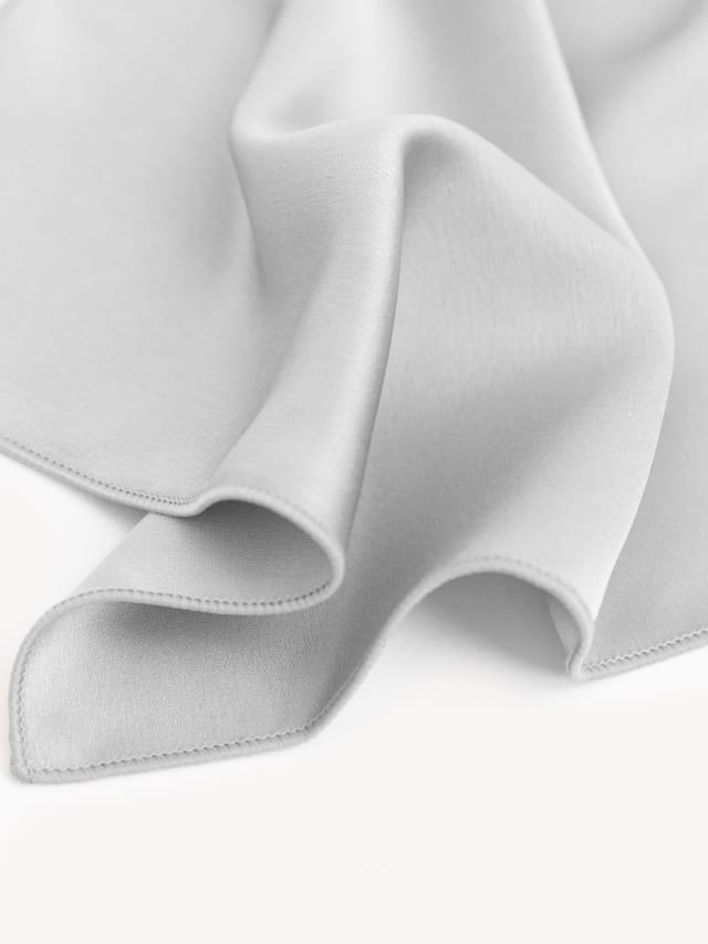 Maya Deluxe Maya Deluxe Men's Satin Tie Pocket Square Set in Silver - 3