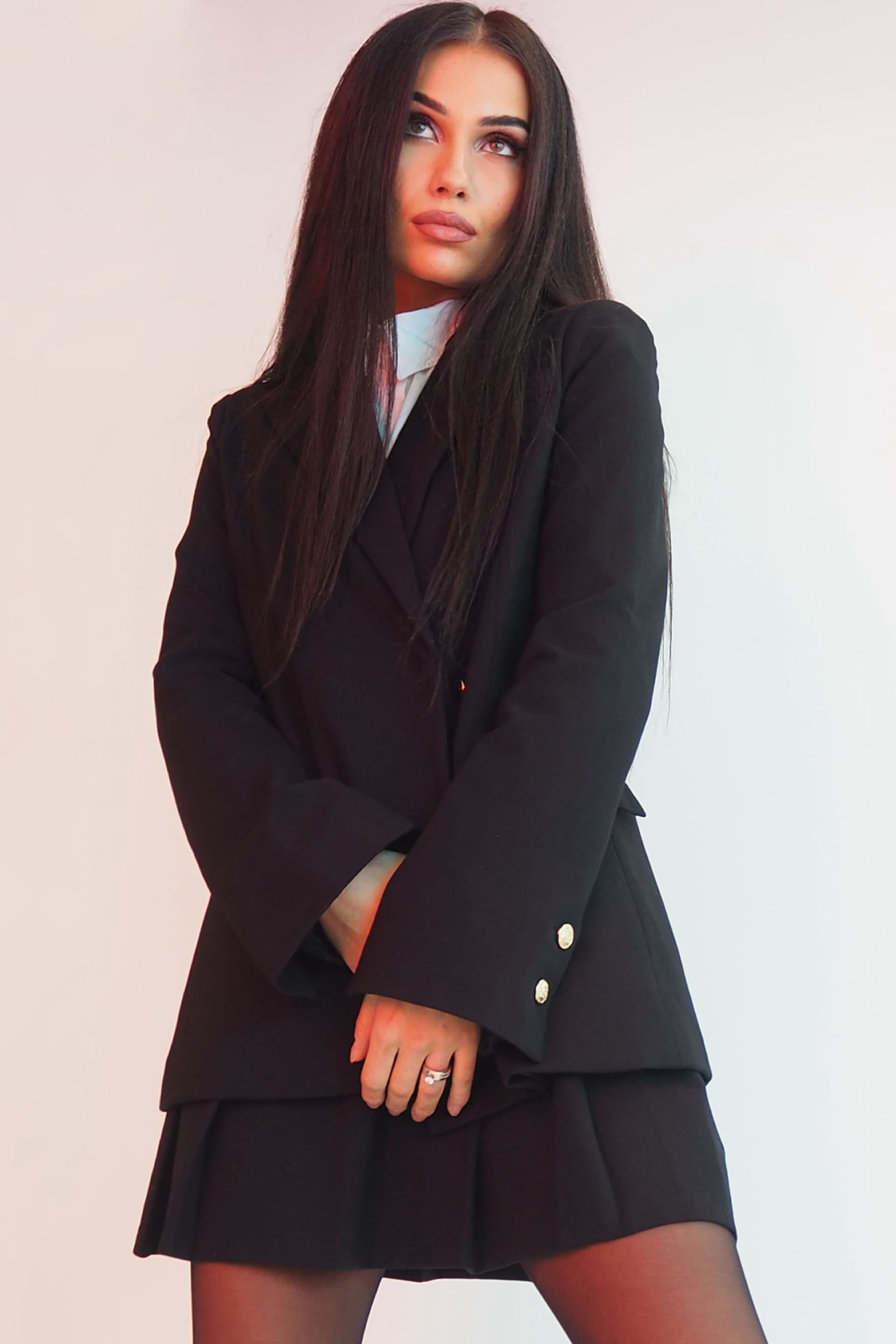 BALOU BALOU Women's Black Single Breasted Blazer