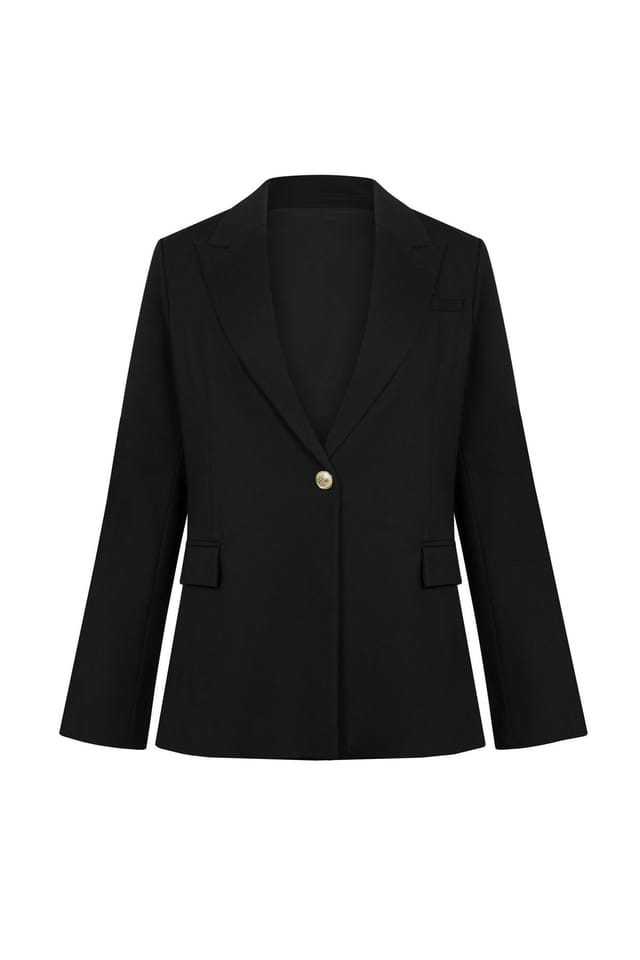 BALOU BALOU Women's Single Breasted Tailored Blazer in Black - 3