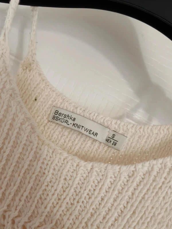 Bershka Bershka Cream Knit Halterneck Top – Size S – Boho Festival Summer