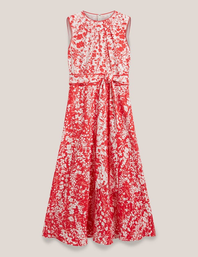 Hobbs London Hobbs London Women's Maddie Floral Print Midi Dress in Scarlet - 2